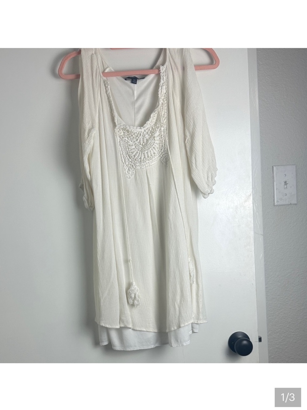 Naïf Cream Boho Tunic Double Lined Swim Cover Up | Beach Top Resort Wear Blouse
